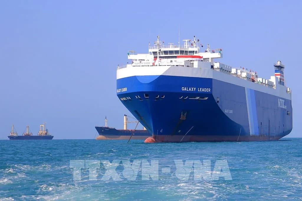 Cargo vessel at sea