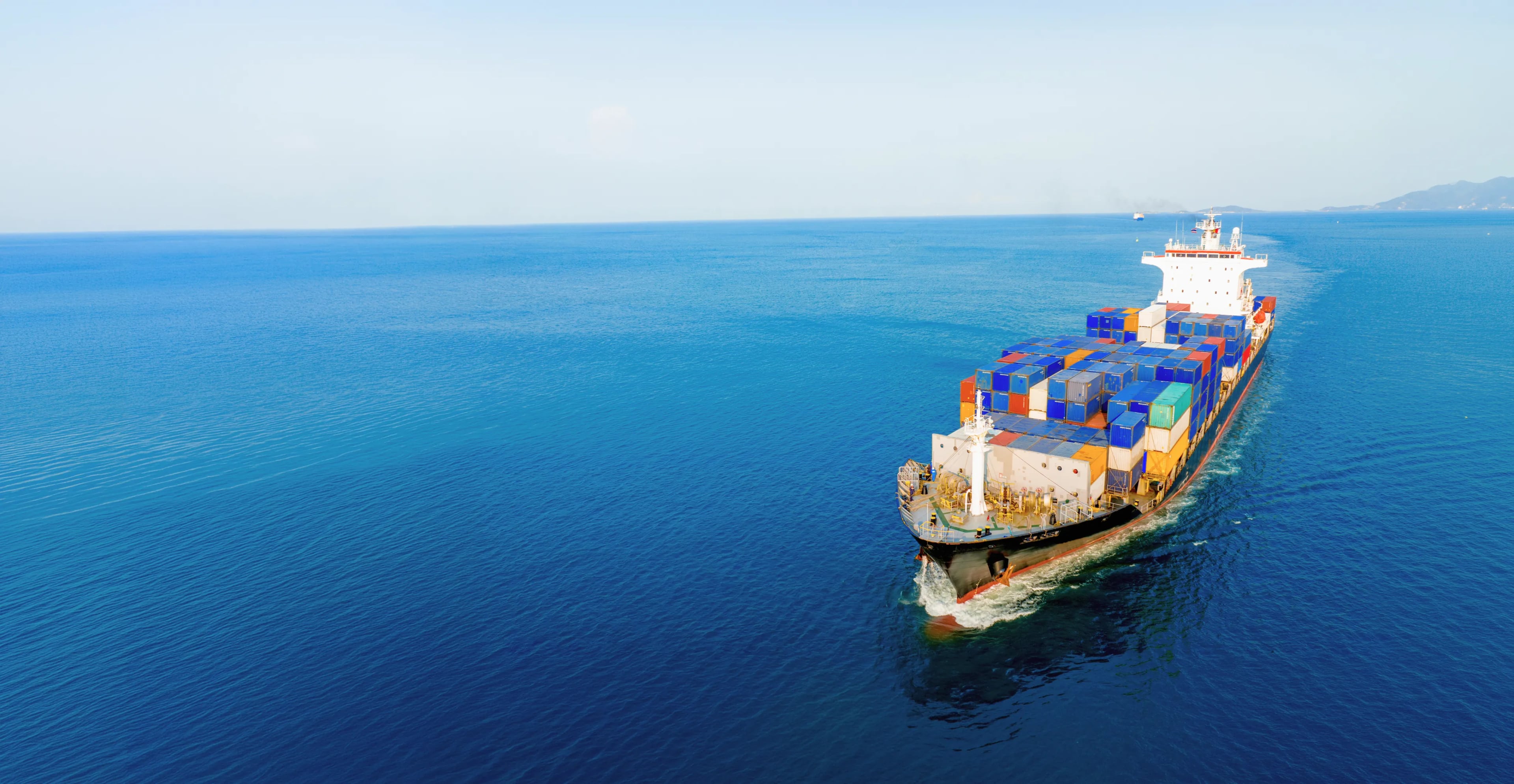 Container ship at sea