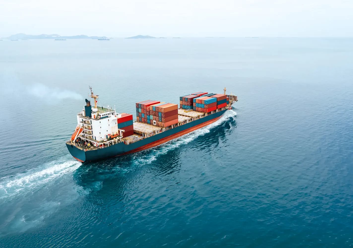 Container ship at sea