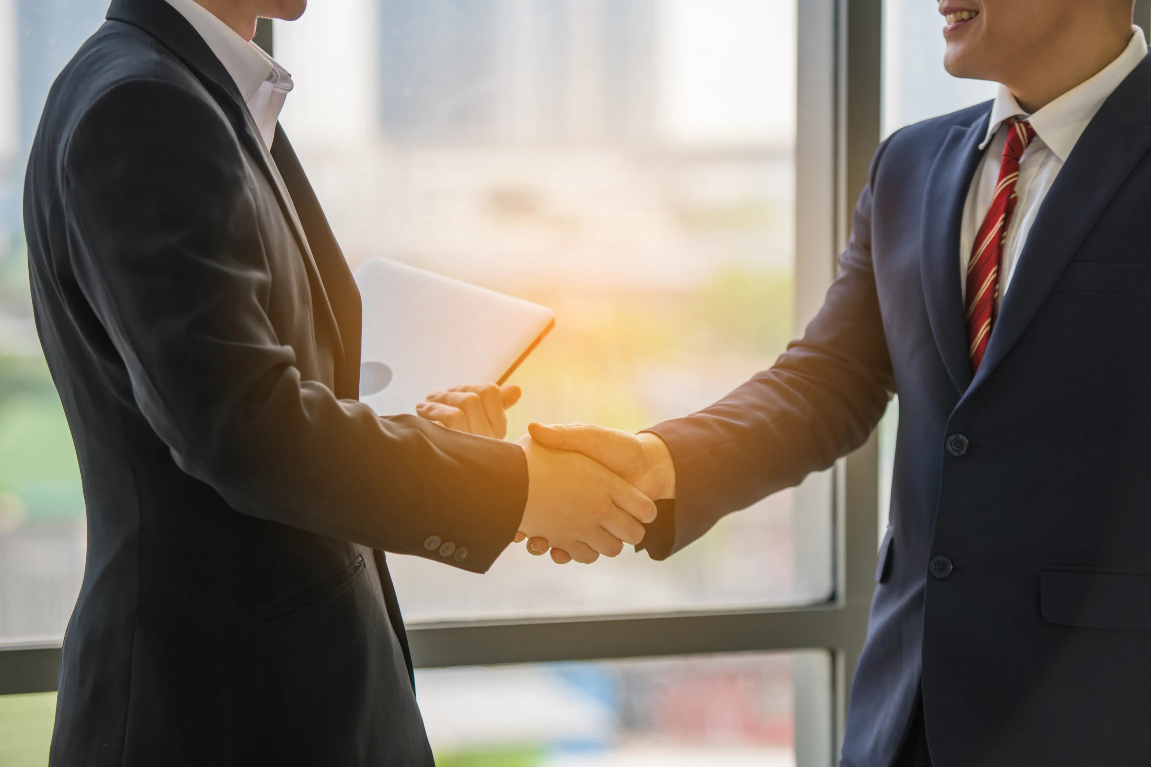 Business partners shaking hands