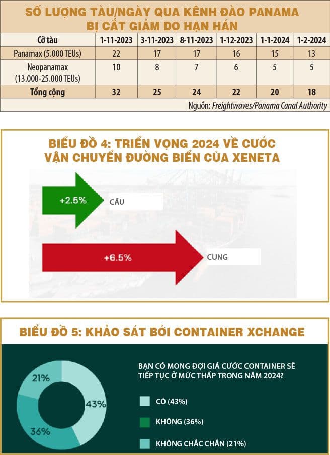 Viễn cảnh vận tải biển container 2024
